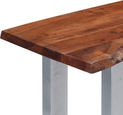 vidaXL - Wandtafel - 115x35x76 - cm - massief - acaciahout - en - ijzer