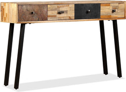 vidaXL - Wandtafel - 120x30x76 - cm - massief - gerecycled - teakhout