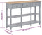 vidaXL - Wandtafel - 120x30x76 - cm - MDF - grijs