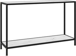 vidaXL - Wandtafel - 120x35x75 - cm - gehard - glas - wit