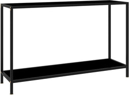 vidaXL - Wandtafel - 120x35x75 - cm - gehard - glas - zwart