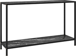 vidaXL - Wandtafel - 120x35x75 - cm - gehard - glas - zwart