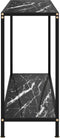 vidaXL - Wandtafel - 120x35x75 - cm - gehard - glas - zwart