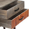 vidaXL - Wandtafel - 120x35x75 - cm - massief - ruw - mangohout - grijs