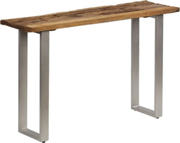 vidaXL - Wandtafel - 120x35x76 - cm - gerecycled - hout - en - staal