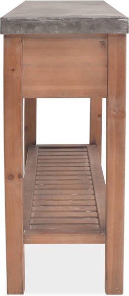vidaXL - Wandtafel - 122x35x80 - cm - massief - vurenhout