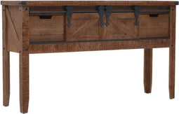 vidaXL - Wandtafel - 131x35,5x75 - cm - massief - vurenhout - bruin