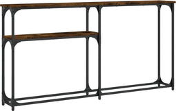 vidaXL - Wandtafel - 145x22,5x75 - cm - bewerkt - hout - gerookt - eikenkleurig