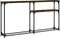 vidaXL - Wandtafel - 145x22,5x75 - cm - bewerkt - hout - gerookt - eikenkleurig
