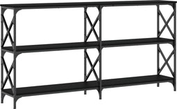 vidaXL - Wandtafel - 156x28x80,5 - cm - bewerkt - hout - zwart