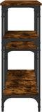 vidaXL - Wandtafel - 160x29x75 - cm - bewerkt - hout - gerookt - eikenkleurig