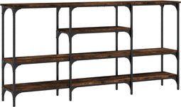 vidaXL - Wandtafel - 160x29x80 - cm - bewerkt - hout - gerookt - eikenkleurig