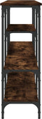 vidaXL - Wandtafel - 160x29x80 - cm - bewerkt - hout - gerookt - eikenkleurig