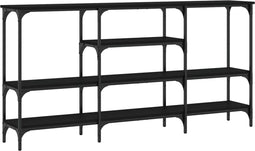 vidaXL - Wandtafel - 160x29x80 - cm - bewerkt - hout - zwart