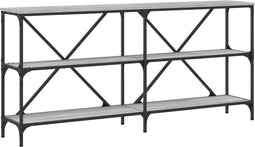 vidaXL - Wandtafel - 160x30x75 - cm - bewerkt - hout - en - ijzer - grijs - sonoma - eiken