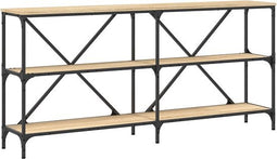 vidaXL - Wandtafel - 160x30x75 - cm - bewerkt - hout - en - ijzer - sonoma - eikenkleur