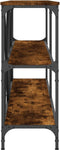 vidaXL - Wandtafel - 160x30x75 - cm - bewerkt - hout - en - ijzer - gerookt - eikenkleur