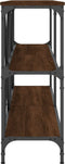 vidaXL - Wandtafel - 160x30x75 - cm - bewerkt - hout - en - ijzer - bruin - eikenkleur
