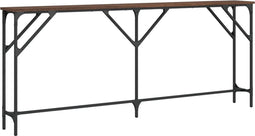 vidaXL - Wandtafel - 180x23x75 - cm - bewerkt - hout - bruin - eikenkleur