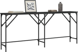 vidaXL - Wandtafel - 180x29x75 - cm - bewerkt - hout - zwart