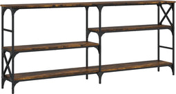 vidaXL - Wandtafel - 180x29x76,5 - cm - bewerkt - hout - gerookt - eikenkleurig