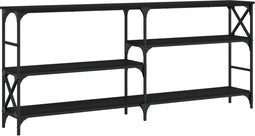 vidaXL - Wandtafel - 180x29x76,5 - cm - bewerkt - hout - zwart