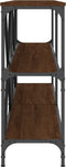 vidaXL - Wandtafel - 180x30x75 - cm - bewerkt - hout - en - ijzer - bruin - eikenkleur