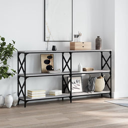vidaXL - Wandtafel - 200x28x80,5 - cm - bewerkt - hout - grijs - sonoma - eikenkleurig