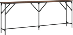 vidaXL - Wandtafel - 200x29x75 - cm - bewerkt - hout - bruin - eikenkleur