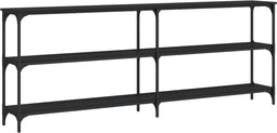 vidaXL - Wandtafel - 200x29x75 - cm - bewerkt - hout - zwart