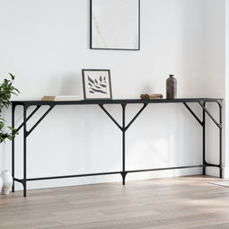 vidaXL - Wandtafel - 200x29x75 - cm - bewerkt - hout - zwart