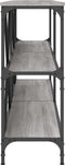 vidaXL - Wandtafel - 200x30x75 - cm - bewerkt - hout - en - ijzer - grijs - sonoma - eiken