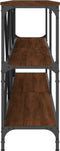 vidaXL - Wandtafel - 200x30x75 - cm - bewerkt - hout - en - ijzer - bruin - eikenkleur