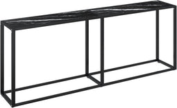 vidaXL - Wandtafel - 200x35x75,5 - cm - gehard - glas - zwartmarmerkleurig
