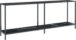vidaXL - Wandtafel - 200x35x75,5 - cm - gehard - glas - zwart