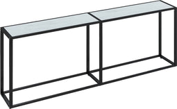 vidaXL - Wandtafel - 220x35x75,5 - cm - gehard - glas - witmarmerkleurig