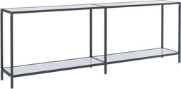 vidaXL - Wandtafel - 220x35x75,5 - cm - gehard - glas - wit