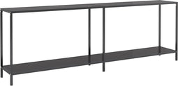 vidaXL - Wandtafel - 220x35x75,5 - cm - gehard - glas - zwart