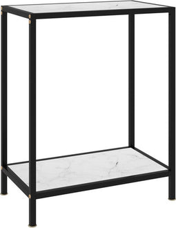 vidaXL - Wandtafel - 60x35x75 - cm - gehard - glas - wit