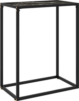 vidaXL - Wandtafel - 60x35x75 - cm - gehard - glas - zwart