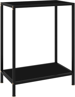 vidaXL - Wandtafel - 60x35x75 - cm - gehard - glas - zwart