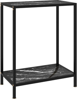 vidaXL - Wandtafel - 60x35x75 - cm - gehard - glas - zwart