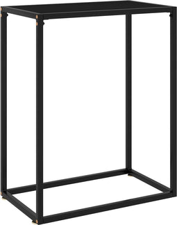 vidaXL - Wandtafel - 60x35x75 - cm - gehard - glas - zwart