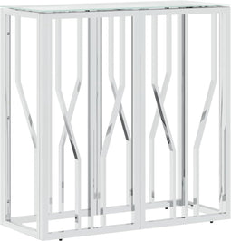vidaXL - Wandtafel - 70x30x70 - cm - roestvrij - staal - en - glas