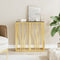 vidaXL - Wandtafel - 70x30x70 - cm - roestvrij - staal - en - glas - goudkleurig