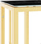 vidaXL - Wandtafel - 70x30x70 - cm - roestvrij - staal - en - glas - goudkleurig