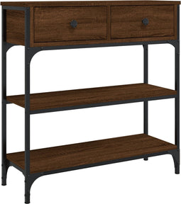 vidaXL - Wandtafel - 72,5x25x75 - cm - bewerkt - hout - bruin - eikenkleur