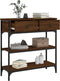 vidaXL - Wandtafel - 72,5x25x75 - cm - bewerkt - hout - bruin - eikenkleur