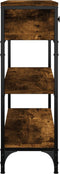 vidaXL - Wandtafel - 72,5x25x75 - cm - bewerkt - hout - gerookt - eikenkleurig