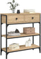 vidaXL - Wandtafel - 72,5x25x75 - cm - bewerkt - hout - sonoma - eikenkleurig